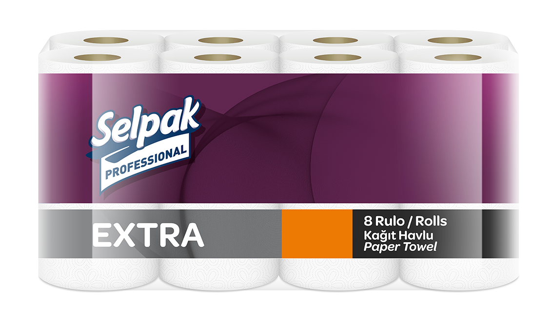 Selpak Professional Extra Рушник паперовий кухонний 2-х шар. 8 рул. (3 уп/ящ)